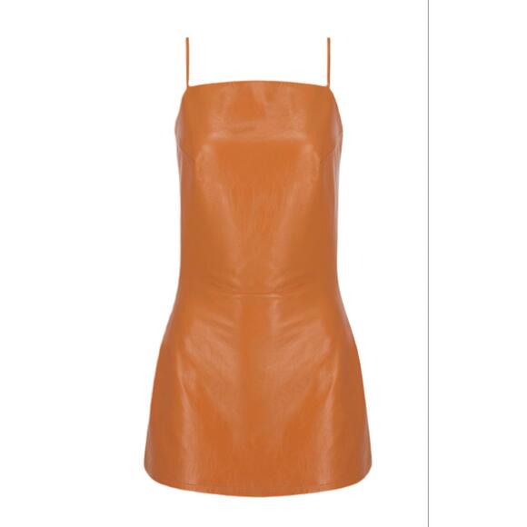 ZEYNEP ARCAY Pants - NEW ZEYNEP ARCAY women's leather mini jumpsuit in rust